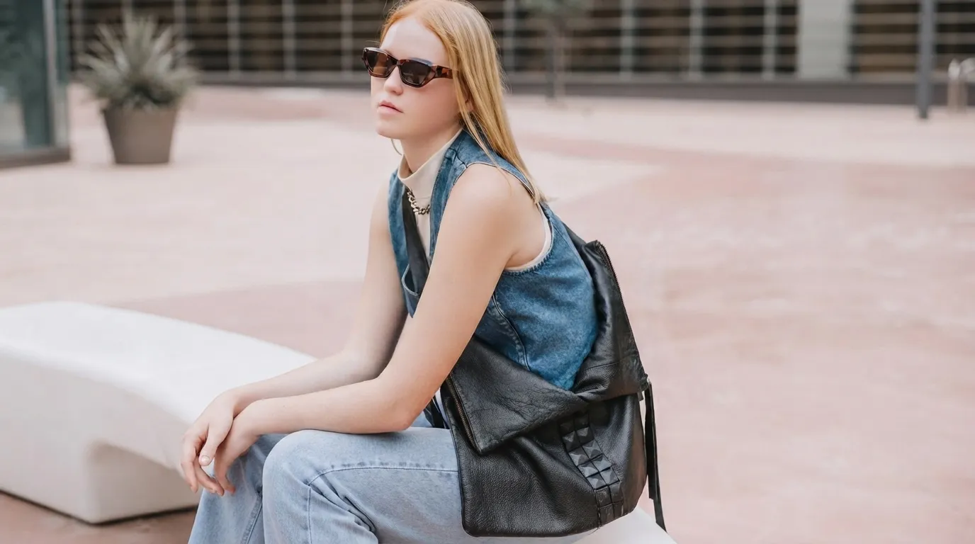 Soft crescent-shaped slouchy hobo bag in milled top-grain leather with relaxed drape.