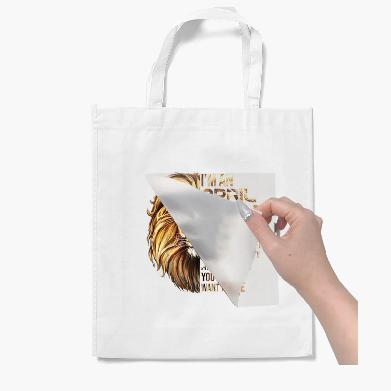 DTF heat transfer result on tote bag