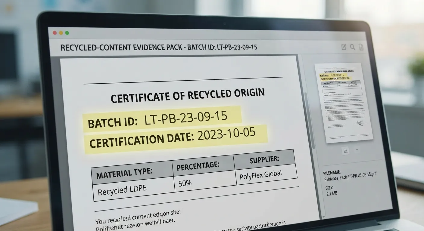 Requesting recycled-content evidence documentation from suppliers