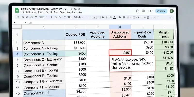 Map the Single-Order Cost Sequence