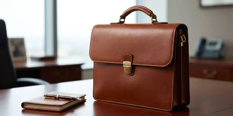 The Structured Leather Briefcase