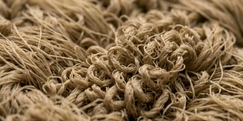 Microscopic close-up of air-jet textured nylon loops in Cordura backpack fabric