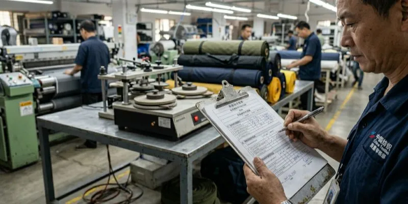 Quality control inspector auditing