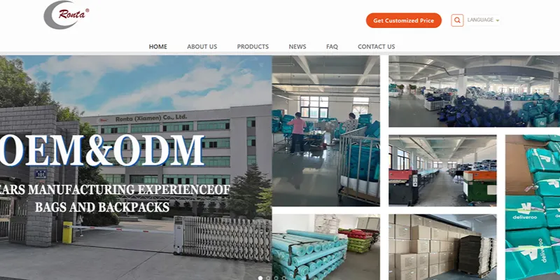 Ronta OEM/ODM bag and backpack manufacturer website