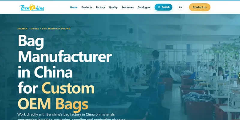 Xiamen Benshine Bags custom OEM bag manufacturer website