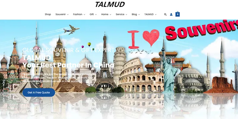 TALMUD bag supplier website with travel and souvenir bags