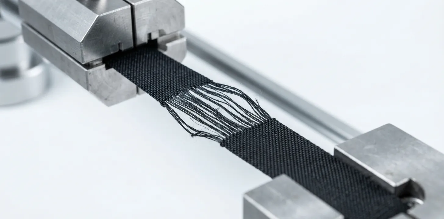 Zipper and fabric tensile testing during duffle bag material sourcing validation