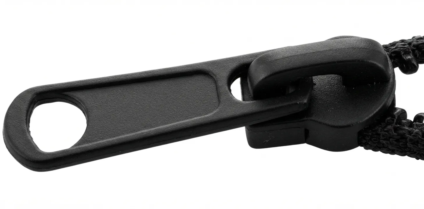 Waterproof reverse-coil zippers and YKK sliders on a sourcing table
