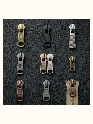 Custom branded zipper pull hardware detail