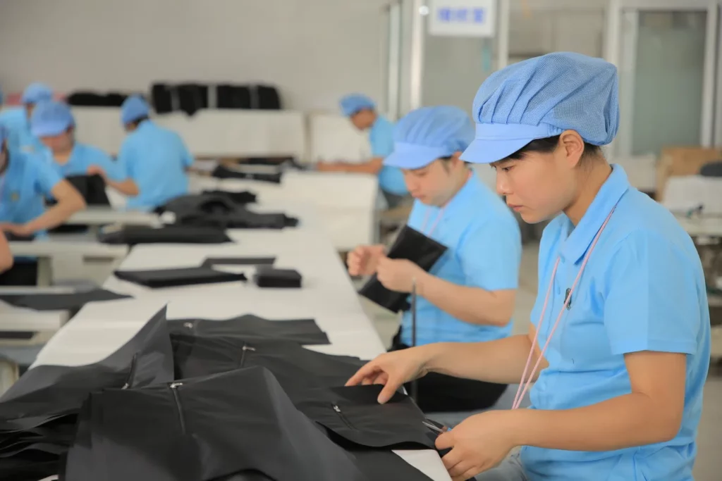 Post-cut quality inspection at LantaoBags
